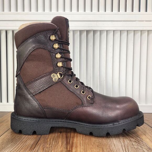 Georgia Boot G107 8" Homeland Mens Sz 8.5 M Brown Leather Waterproof Work Boots - Picture 6 of 13